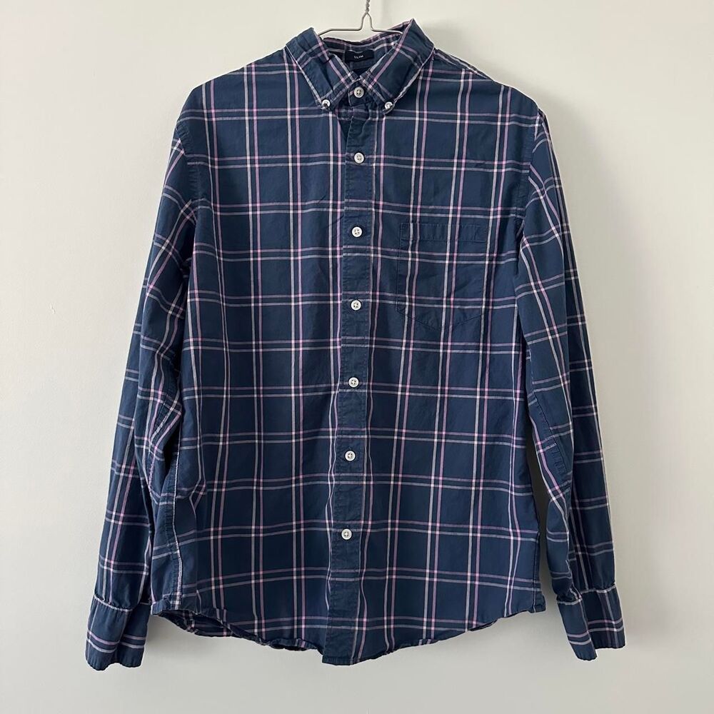 J.Crew Flex Washed slim fit plaid button-down men medium